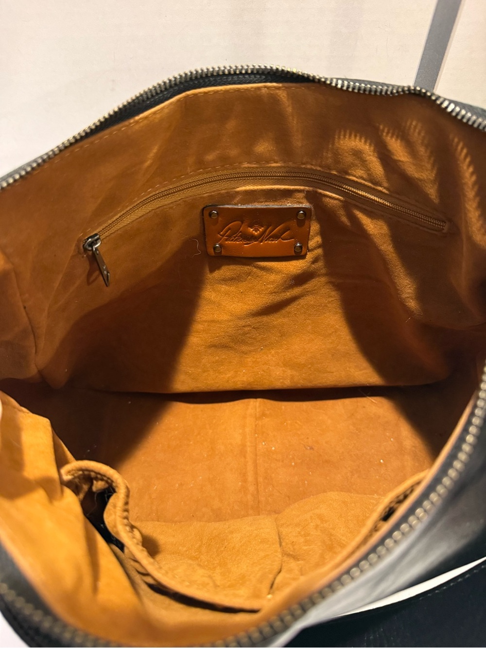 Patricia Nash Althani Black Leather Shoulder Bag with Crossbody Strap - Picture 14 of 16